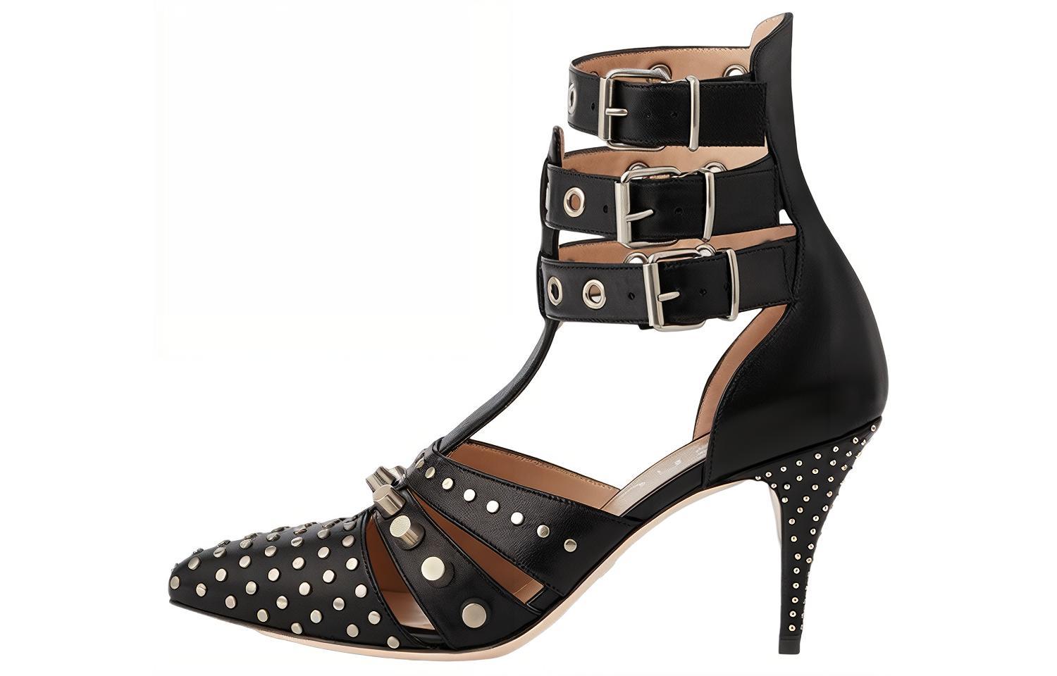 (Women) Gucci Leather Stiletto 'Fashion Buckle Black' 740061-C9D00-1000