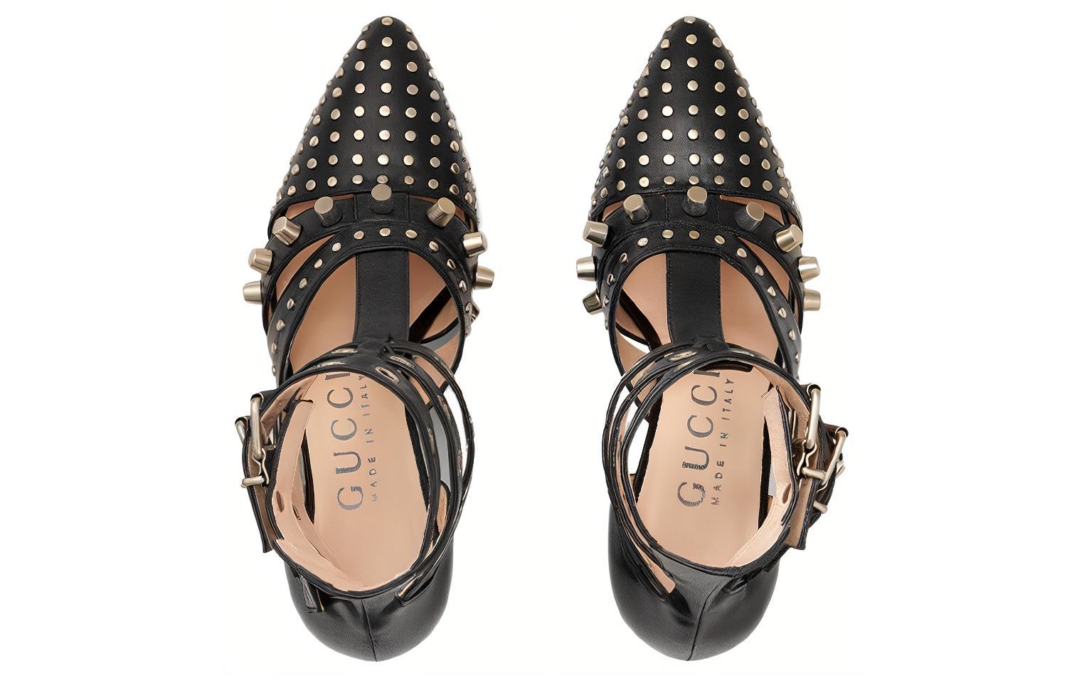 Lookbook (Women) Gucci Leather Stiletto 'Fashion Buckle Black' 740061-C9D00-1000