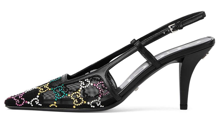 Buy (W) Gucci Leren Stiletto ''Fashion Square Toe Zwart'' 751770-FAB1M-1000