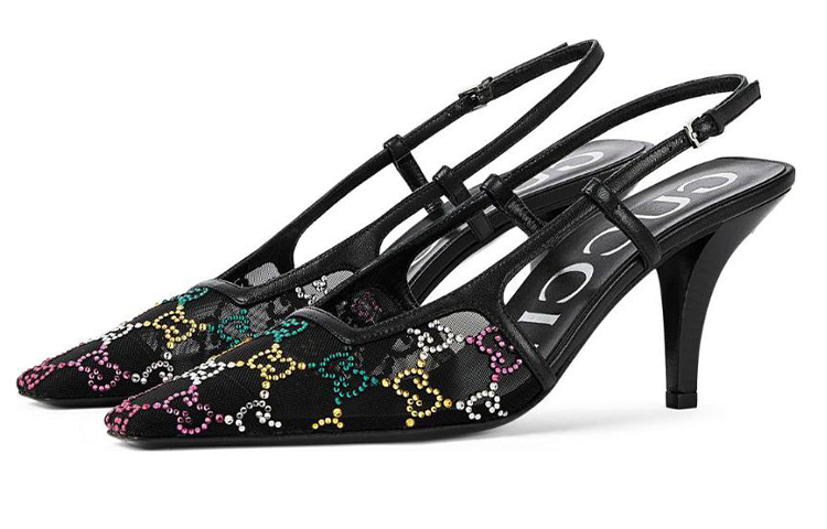 Order (W) Gucci Leren Stiletto ''Fashion Square Toe Zwart'' 751770-FAB1M-1000