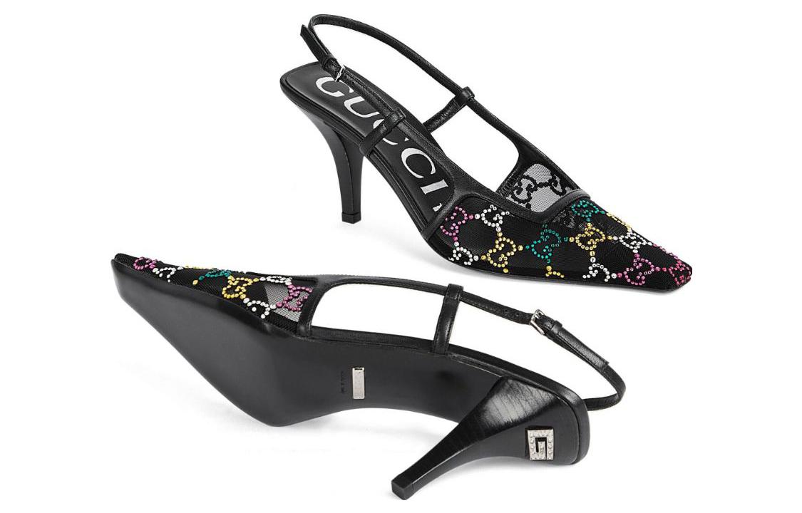 Lookbook (W) Gucci Leren Stiletto ''Fashion Square Toe Zwart'' 751770-FAB1M-1000