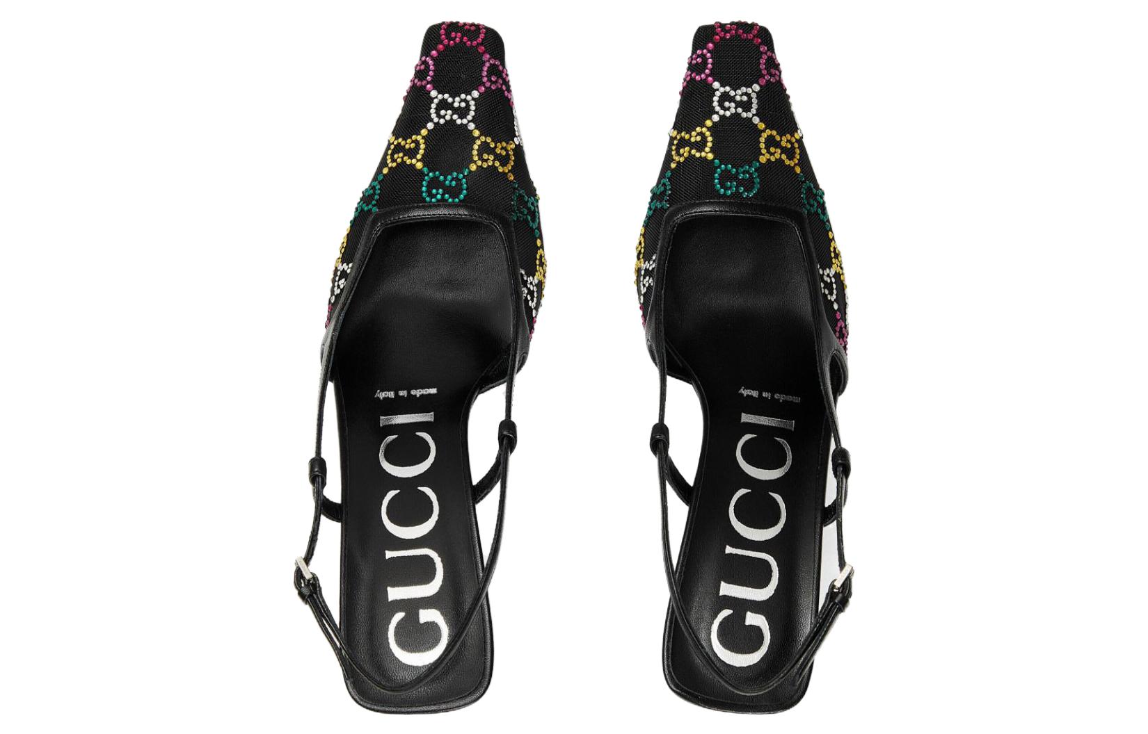 Shop (W) Gucci Leren Stiletto ''Fashion Square Toe Zwart'' 751770-FAB1M-1000