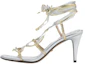 Buy (W) Sandal Stiletto Tali Kulit Gucci 'Emas Perak' 738679-B8B20-8150