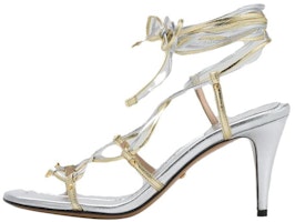 (Women) Gucci Leather Stiletto Lace-Up Sandals 'Gold Silver' 738679-B8B20-8150 (Women) Gucci Leather Stiletto Lace-Up Sandals 'Gold Silver' 738679-B8B20-8150