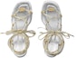 Lookbook (W) Sandal Bertumit Tinggi Kulit Gucci "Emas Perak" dengan Tali Kasut 738679-B8B20-8150