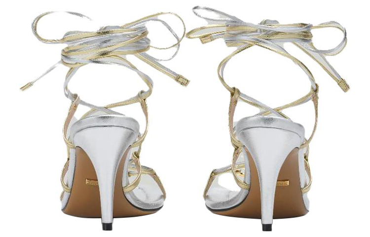 Purchase (W) Sandal Stiletto Tali Kulit Gucci 'Emas Perak' 738679-B8B20-8150