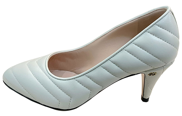 (Women) Gucci Leather Stiletto White 'Elegant Quilting' 658673-BKO00-9050