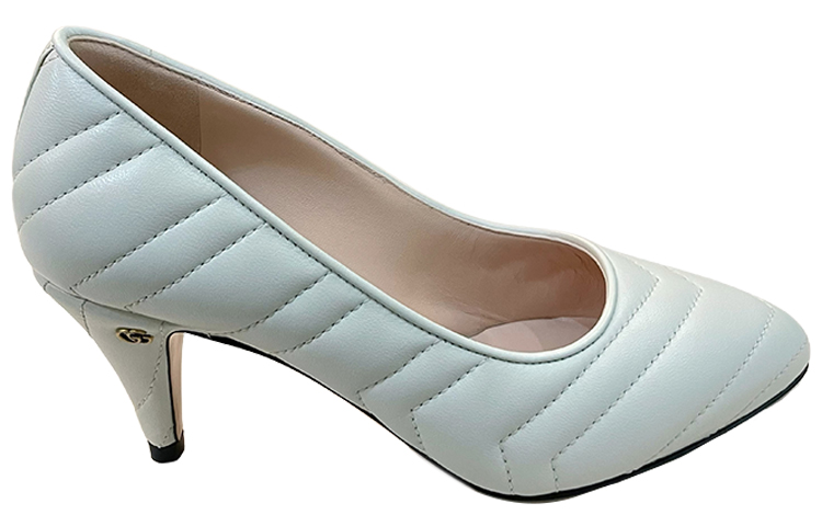 Order (W) Gucci Kulit Stiletto Putih 'Elegan Quilting' 658673-BKO00-9050