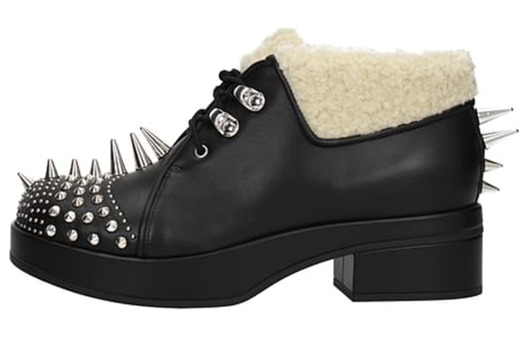 (W) Gucci Leather Studded Ankle Boots 'Black'