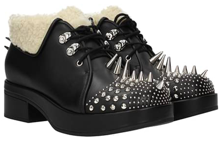 (W) Gucci Leather Studded Ankle Boots 'Black' 圖 2