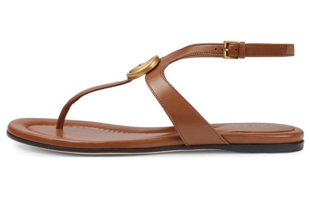 (Women) Gucci Leather Thong Sandals 'Brown' 746030-BKO00-2535