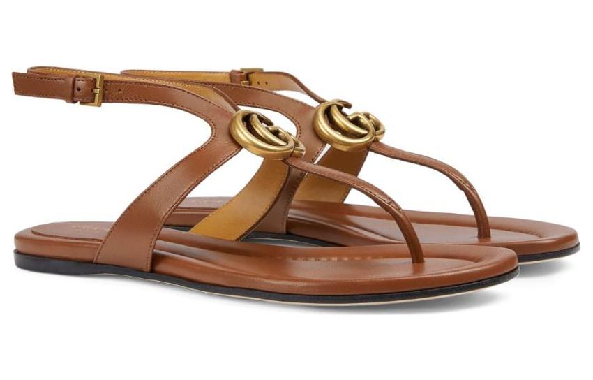Lookbook (W) Sandal Jepit Kulit Gucci 'Coklat' 746030-BKO00-2535