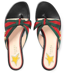 (W) Sandalias Gucci de Piel con Lazo y G-Thong 'Negro' 433565-H5QA0-8490 Lookbook (W) Sandalias Gucci de Piel con Lazo y G-Thong 'Negro' 433565-H5QA0-8490