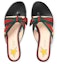 Lookbook (W) Sandal Thong Gucci Kulit Web Busur Aksen 'Hitam' 433565-H5QA0-8490
