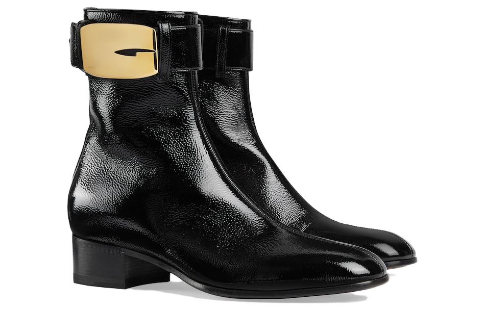 (W) Gucci Leather Zip Boot 'Black Gold' 圖 2