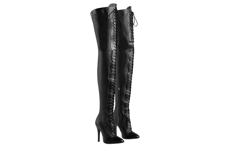 Order (W) Stivaletti Alti Gucci in Pelle con Zip a Punta ''Neri'' 726079-AABEV-1000
