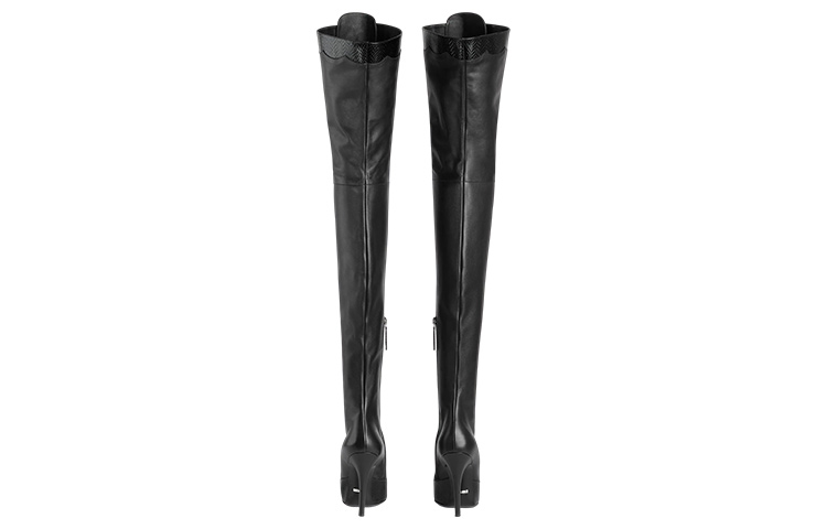 Shop (W) Stivaletti Alti Gucci in Pelle con Zip a Punta ''Neri'' 726079-AABEV-1000