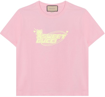 (Women) Gucci Letter Print Pink Crew Neck Short Sleeve T-Shirt 723566-XJGDD-5904 Buy (Women) Gucci Letter Print Pink Crew Neck Short Sleeve T-Shirt 723566-XJGDD-5904