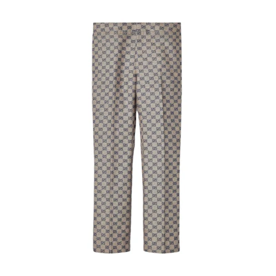 (Women) GUCCI Lido Beige Colorblock Zip-Fly Casual Pants 786389-ZAM7G-9082