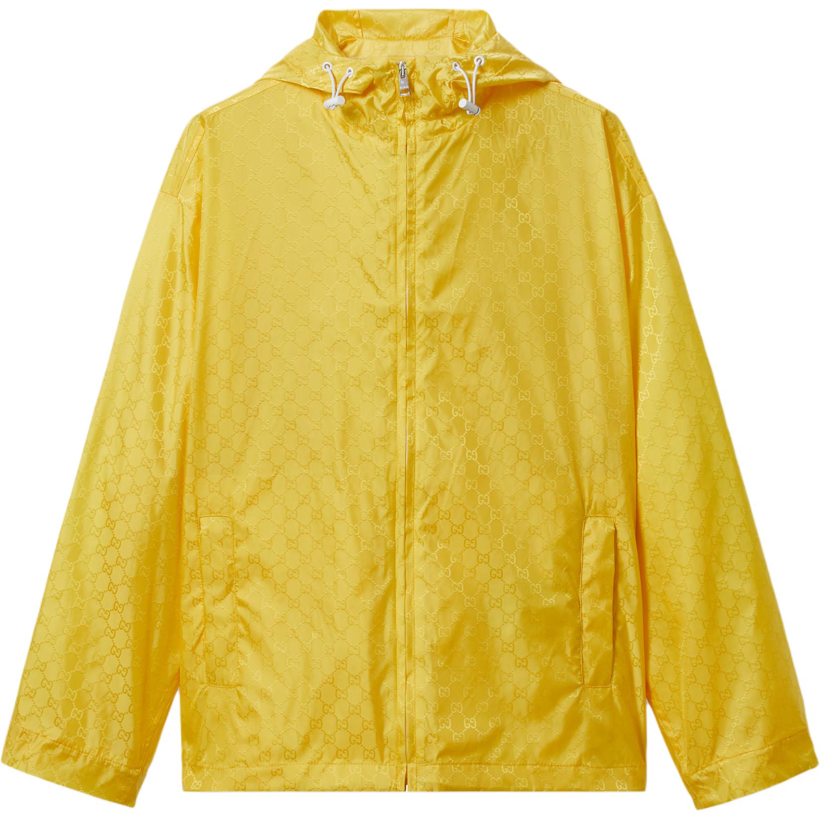 (Women) Gucci Lido Logo Hooded Oversized Long Sleeve Jacket Yellow 786039-Z4039-7049