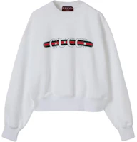 (Women) GUCCI Lido Logo Print Crewneck Long Sleeve Sweatshirt Women’s White 789582-XJGLM-9074 (Women) GUCCI Lido Logo Print Crewneck Long Sleeve Sweatshirt Women’s White 789582-XJGLM-9074