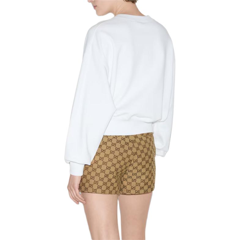 Purchase (W) GUCCI Sudadera Blanca Logo Lido Cuello Redondo Manga Larga Mujer 789582-XJGLM-9074