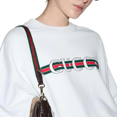 (W) GUCCI Sudadera Blanca Logo Lido Cuello Redondo Manga Larga Mujer 789582-XJGLM-9074 Details for (W) GUCCI Sudadera Blanca Logo Lido Cuello Redondo Manga Larga Mujer 789582-XJGLM-9074
