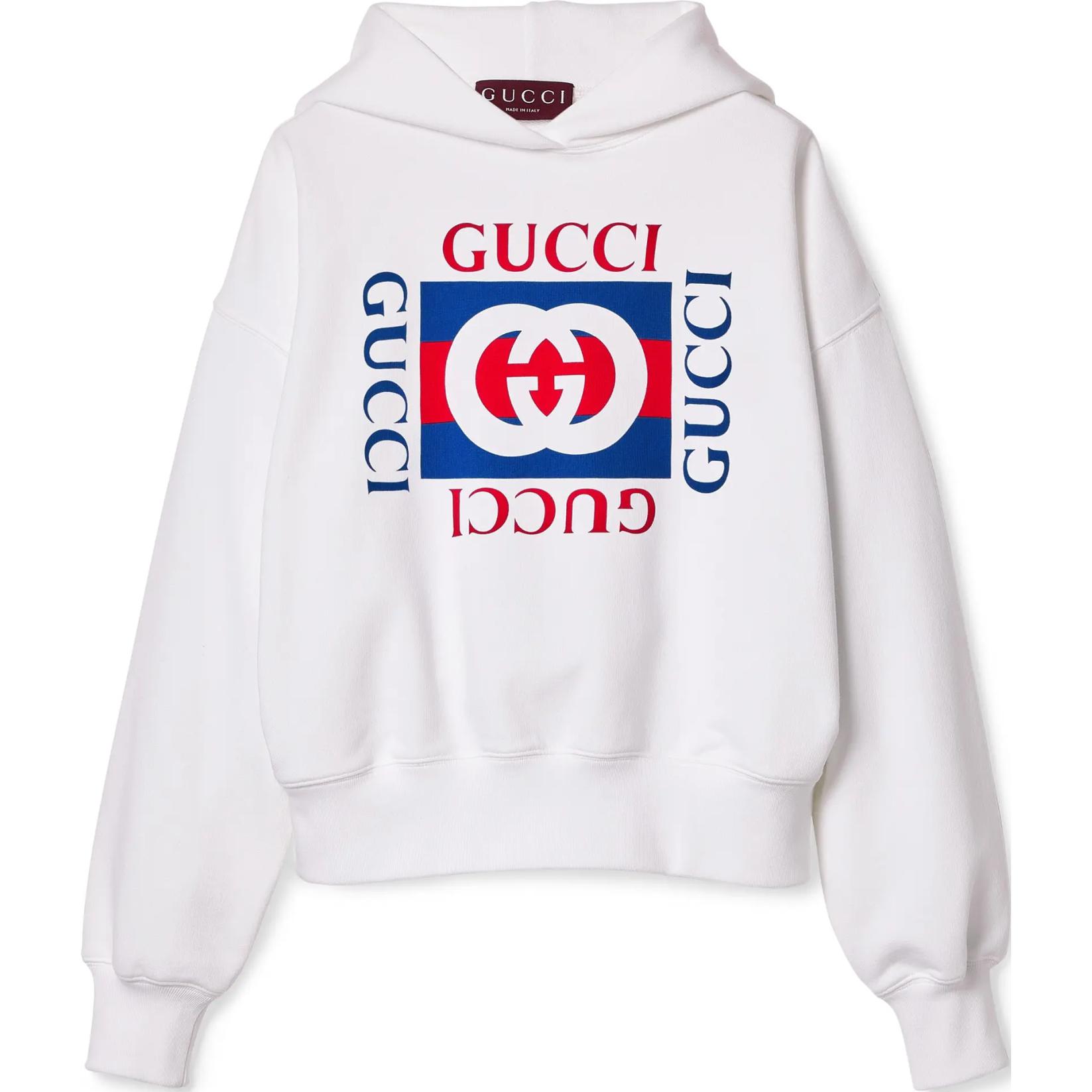 Buy (W) Gucci Lido 系列白色Logo印花連帽衫 789225-XJGLL-9074