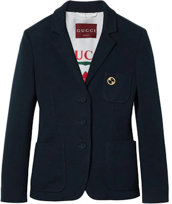 (W) Gucci Lido Blazer Biru Lengan Panjang Warna Solid Single-Breasted 784830-ZAM6R-4433 Buy (W) Gucci Lido Blazer Biru Lengan Panjang Warna Solid Single-Breasted 784830-ZAM6R-4433