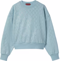 (Women) Gucci Light Blue Crystal Cotton Hoodie FW25 Pre-Fall Collection 837931-XJHGD-4553 (Women) Gucci Light Blue Crystal Cotton Hoodie FW25 Pre-Fall Collection 837931-XJHGD-4553