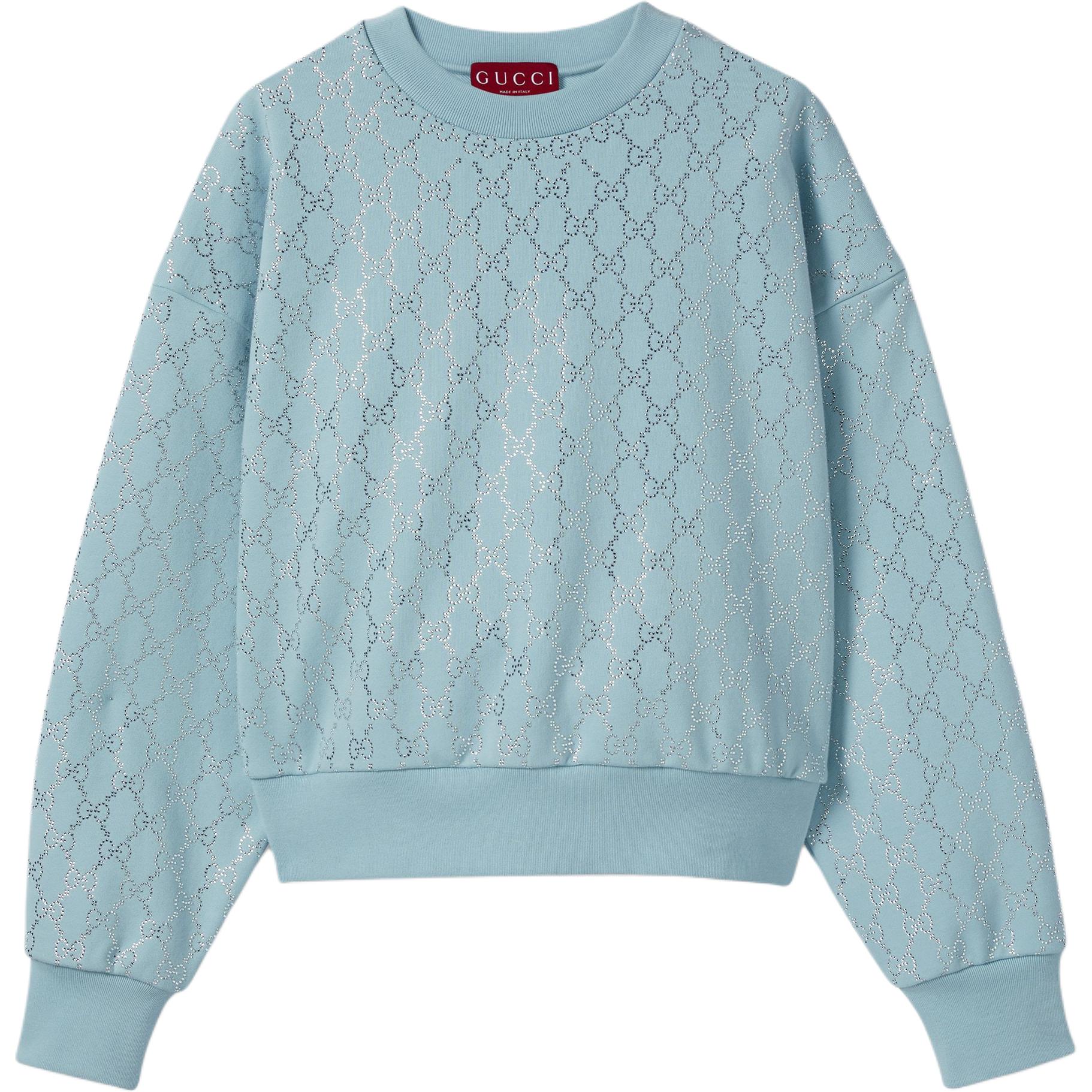 Order (W) Gucci 淺藍水晶棉質連帽衫 FW25 初秋系列 837931-XJHGD-4553