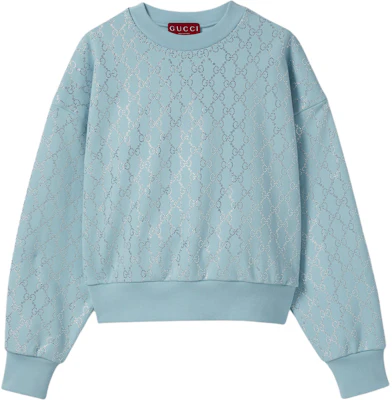 (W) Gucci 淺藍水晶棉質連帽衫 FW25 初秋系列 837931-XJHGD-4553 Order (W) Gucci 淺藍水晶棉質連帽衫 FW25 初秋系列 837931-XJHGD-4553