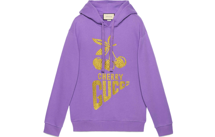 (Women) Gucci Light Purple Crystal Print Sweatshirt 615061-XJDZJ-5637
