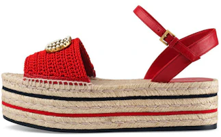 (Women) Gucci Lilibeth GG Platform Espadrille Sandal 'Red' 551880-9SR30-6465 (Women) Gucci Lilibeth GG Platform Espadrille Sandal 'Red' 551880-9SR30-6465