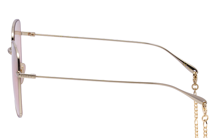 (Women) GUCCI Link Series Pink Fox Metal Square Sunglasses GG1031S-005 59 圖 4