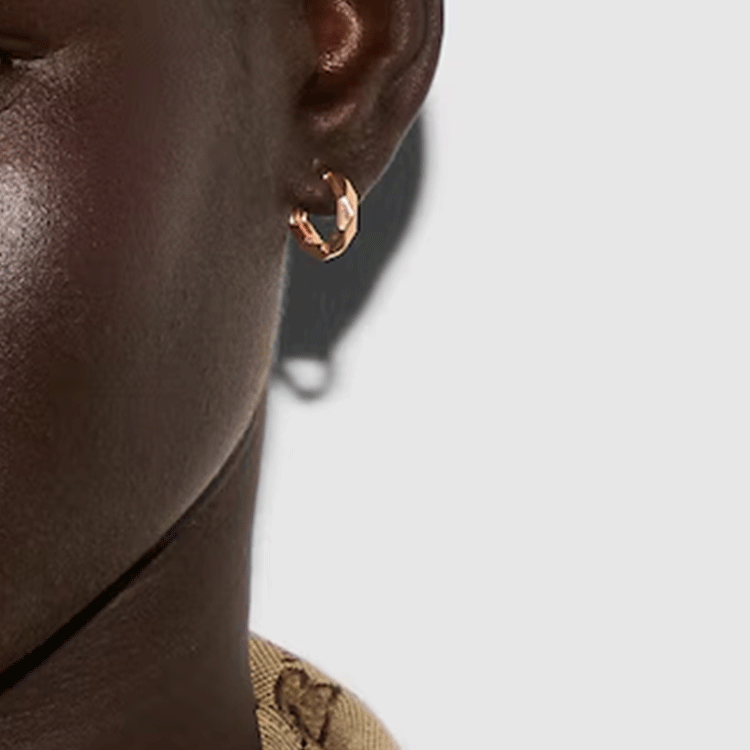 Shop (Women) GUCCI Link to Love 18K Rose Gold Hoop Earrings for Women - Rose Gold Color 786727J85005702