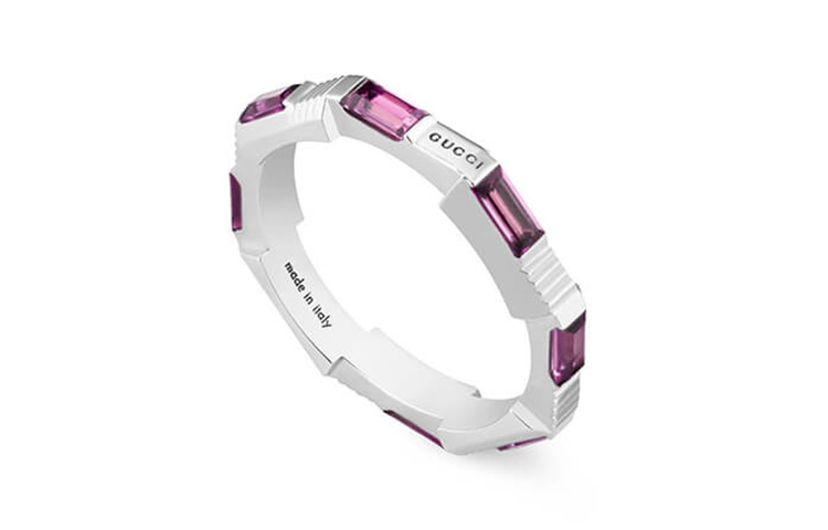 Order (W) 구찌 링크 투 러브 18K 화이트 골드 실버 반지. YBC662256001