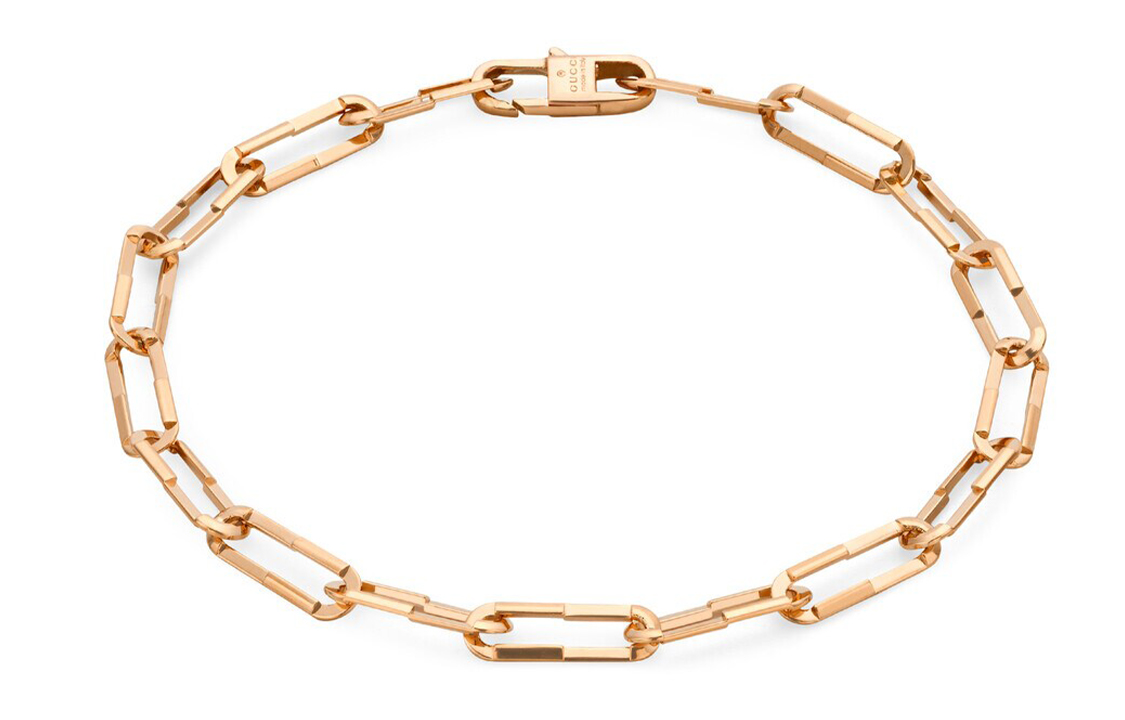 (Women) GUCCI Link to Love Logo Chain Bracelet for Women in Rose Gold. 744562J85005702