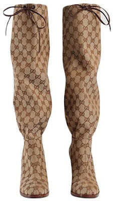 (Women) Gucci Lisa GG Canvas Mid-Heel Boots 'Beige Ebony' 551149-KY9V0-9770 Lookbook (Women) Gucci Lisa GG Canvas Mid-Heel Boots 'Beige Ebony' 551149-KY9V0-9770