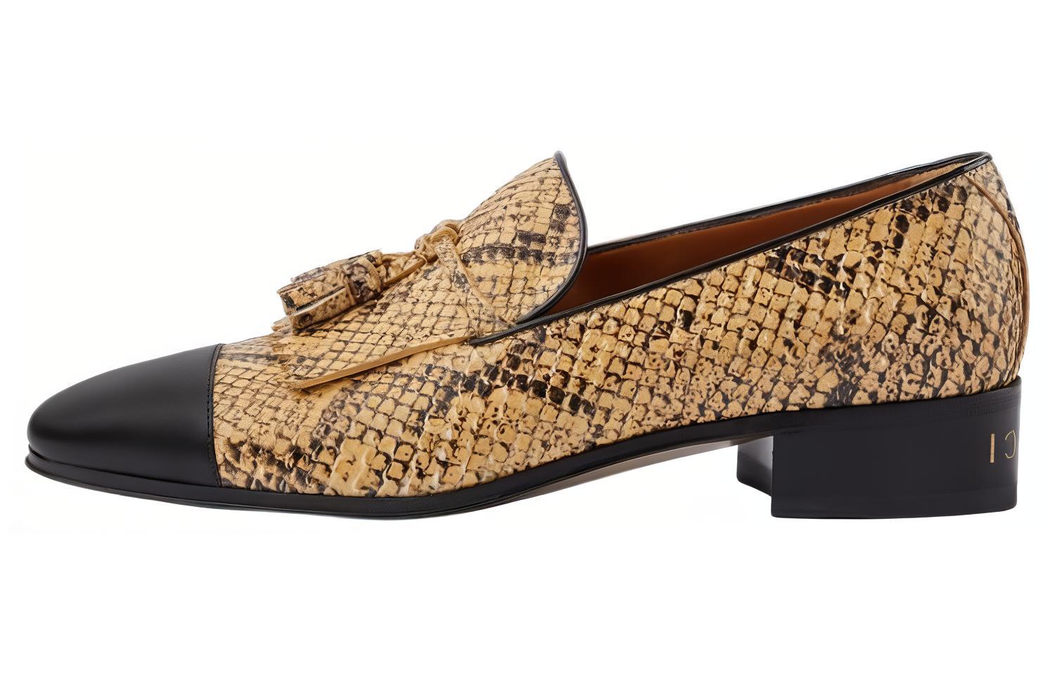 Buy GUCCI古馳 蛇皮皮革 時尚潮流 樂福鞋 女款 棕色