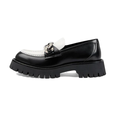 (W) Gucci Loafer 'Interlocking G - Black Off White'