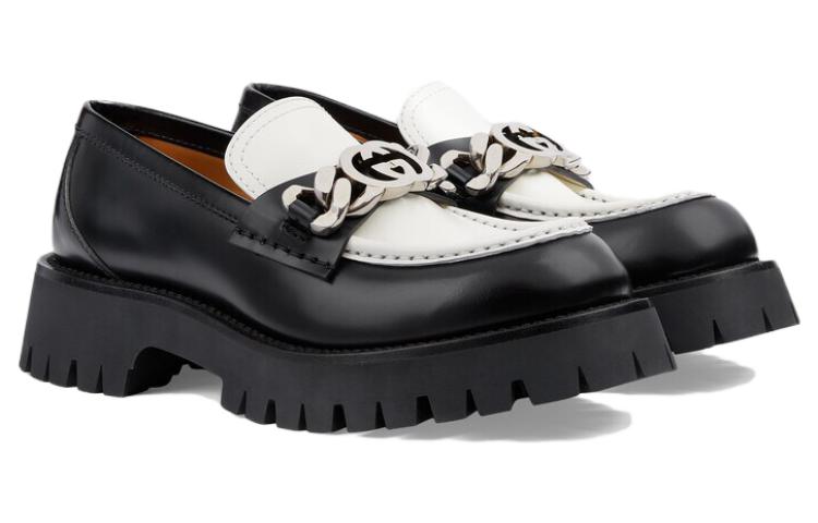 Lookbook (W) Loafer Gucci 'Interlocking G - Hitam Putih Pudar' 756401-DS8J0-1072
