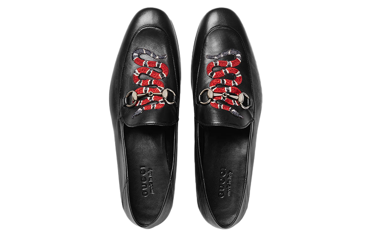 Order (Women) Gucci Loafer 'Snake Embroidery Black Red' 429062-DLC00-1000