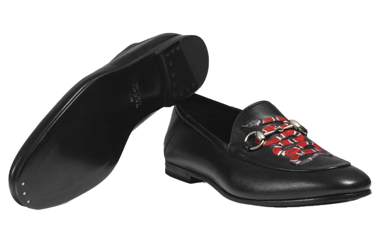 Shop (Women) Gucci Loafer 'Snake Embroidery Black Red' 429062-DLC00-1000