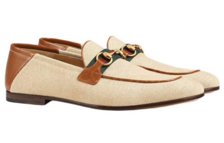 Lookbook (W) Mocasín Gucci 'Lienzo Vintage Marrón Claro' 581514-98B10-9780