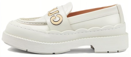 (Women) Gucci Loafer 'White and metallic leather' 752854-AACEW-9071 (Women) Gucci Loafer 'White and metallic leather' 752854-AACEW-9071