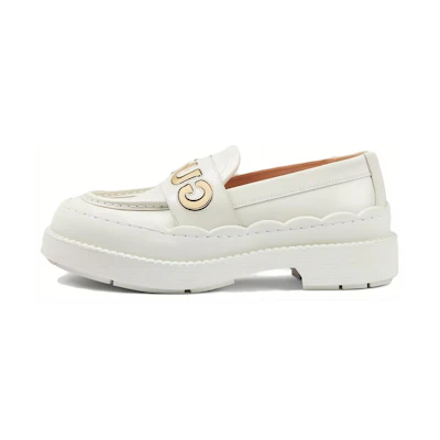 (W) Gucci Loafer 'White and metallic leather'