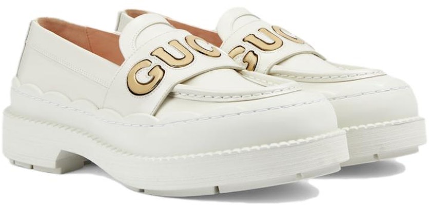 (W) Gucci Loafer 'Kulit Putih dan Logam' 752854-AACEW-9071 Lookbook (W) Gucci Loafer 'Kulit Putih dan Logam' 752854-AACEW-9071