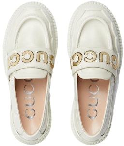 (W) Gucci Loafer 'Cuero Blanco y Metálico' 752854-AACEW-9071 Shop (W) Gucci Loafer 'Cuero Blanco y Metálico' 752854-AACEW-9071