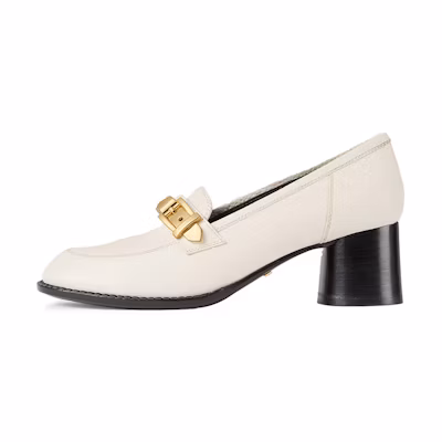 (W) Gucci Loafer Mid Heel 'Chain White'